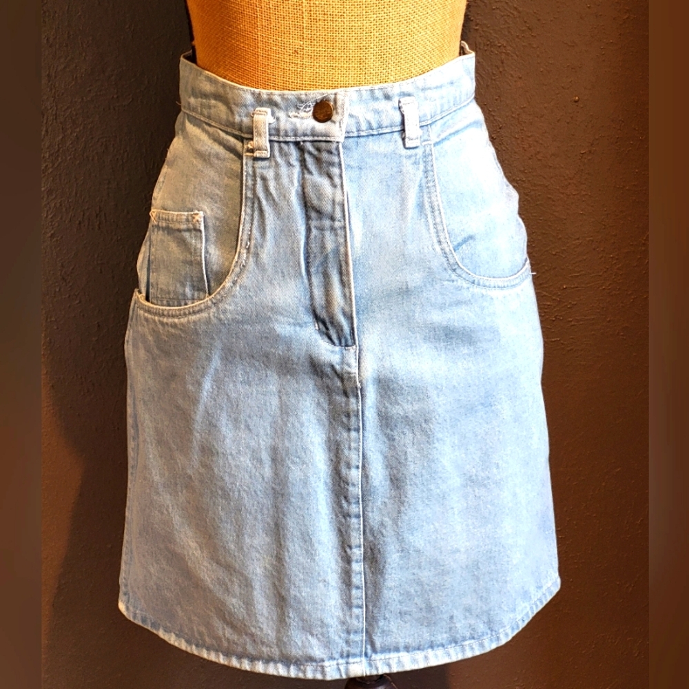 Sastanza Vintage Denim High Waisted 5 Pocket Pencil Skirt Size 7